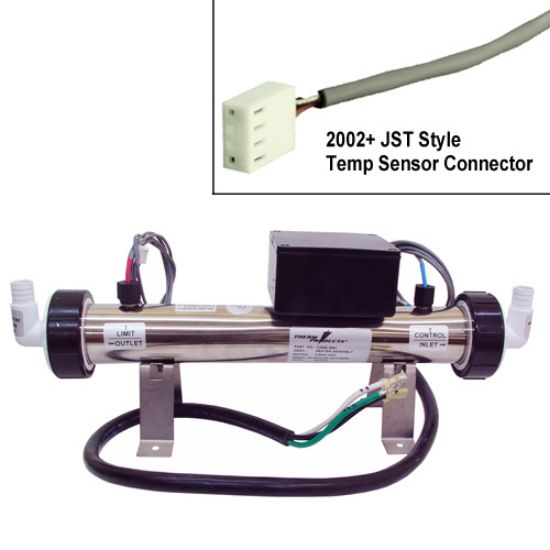 C2550-3661-TI: Heater Assembly, Laing, Triple Bend Replacement, 6.0kW, 230V, w/Sensors, w/4 Pin Sensor Plug