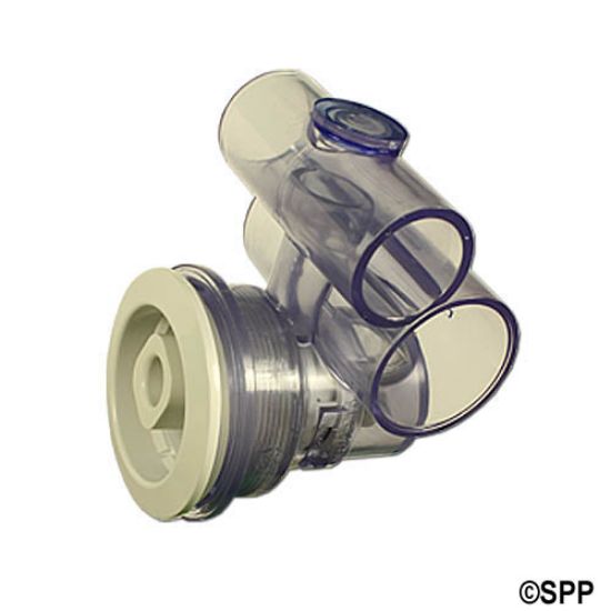 10-FS715DC: Jet Assembly, HydroAir Caged Freedom, Tee Body, 1-1/2"S  Water x 1"S  Air, White