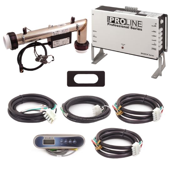 PL6239BP-L55-T40H-01: Control System, Proline, BP501G3, 120/240V, WiFi Module, 1.375/5.5Kw L-Shaped, Pump 1- 2 Speed, Pump 2- 2 Speed, Blower, Ozone, w/TP400T Spaside, Overlay- (Temp, Jet, Light, Aux) & Cords