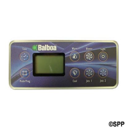 54108: Spaside Control, Balboa VL801D, Serial Deluxe, 8-Button, LCD, Time-Warm-Blower-Light, Mode-Cool-Jet1-Jet2