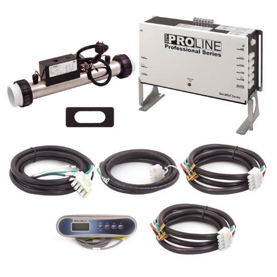 PL6239BP-S40T-T40H-10: Control System, Proline, BP501G3, 120/240V, 1.0/4.0Kw Slide Titanium, Pump 1- 2 Speed, Pump 2- 2 Speed, Blower, Ozone, w/TP400T Spaside, Overlay- (Temp, Jet, Light, Aux) Cords & Intergrated Ozone Module