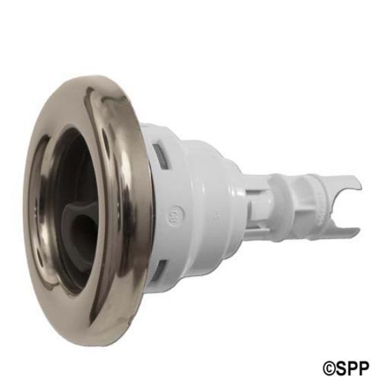212-8017S: Jet Internal, Waterway Poly Storm, Roto, 3-3/8" Face, Smooth, Gray w/ Stainless Escutcheon