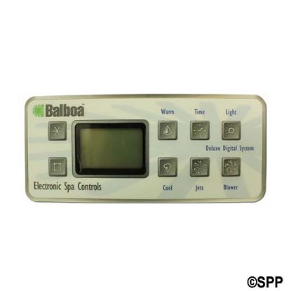 51058: Spaside Control, Balboa Serial Deluxe, 8-Button, LCD, Jet1-Blower