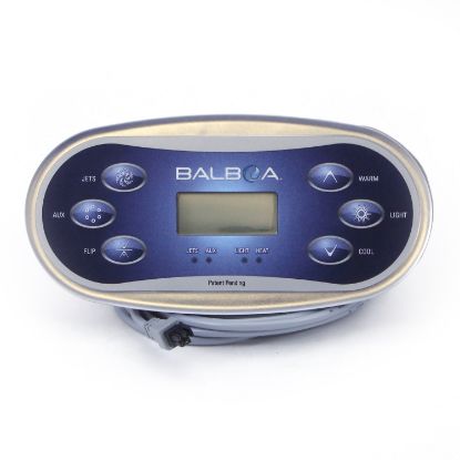 55673-05: Spaside Control, Balboa TP600, 6-Button, Oval, LCD, Jets-Up, Aux-Light, Flip-Down