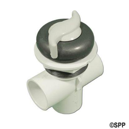 600-3319DSG: Valve, On/Off, Waterway, 2-Port, 1" Vertical, 2-Port, Top Access, "S" Style, Silver-Gray/Stainless
