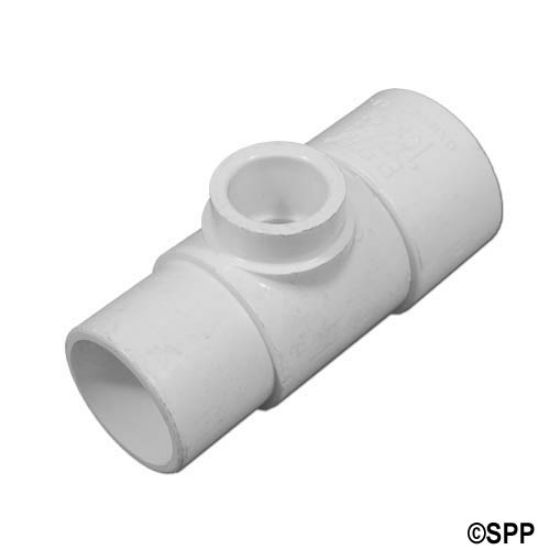 413-4080: Fitting, PVC, Adapter Tee, 1-1/2"S x 1-1/2"Spg x 3/4"S