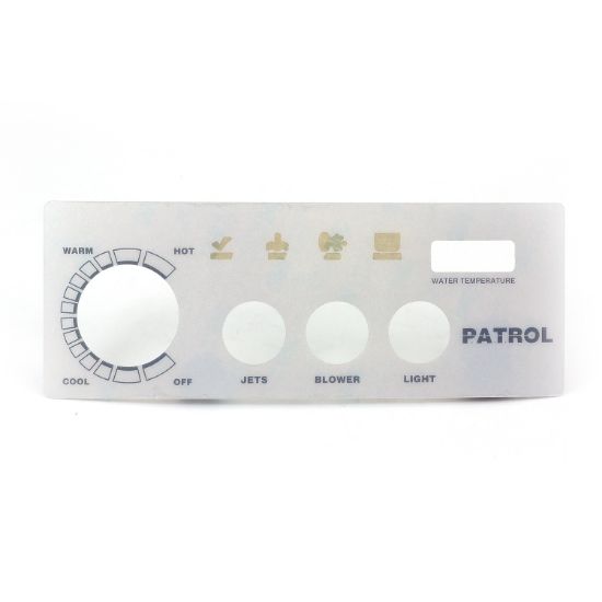 618D-3: Overlay, Spaside, Presair Patrol, 3-Button w/Display, For S360101FO & S360101FO-240
